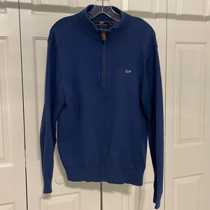 Vineyard‎ Vines Men’s Quarter Zip Sweater Pre-owned 100% cotton Size Medium Blue